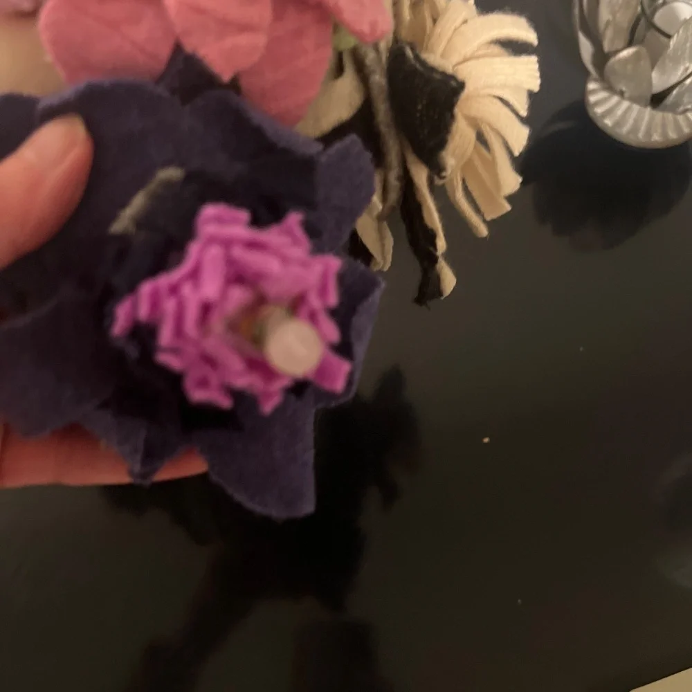 Handmade felt flowers with vase